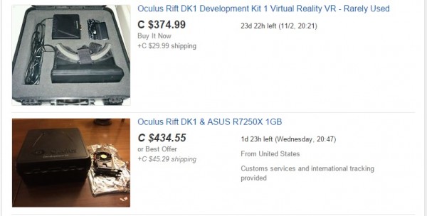 Oculus DK1 Auction