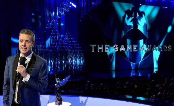 Geoff Keighley on stage at The Game Awards