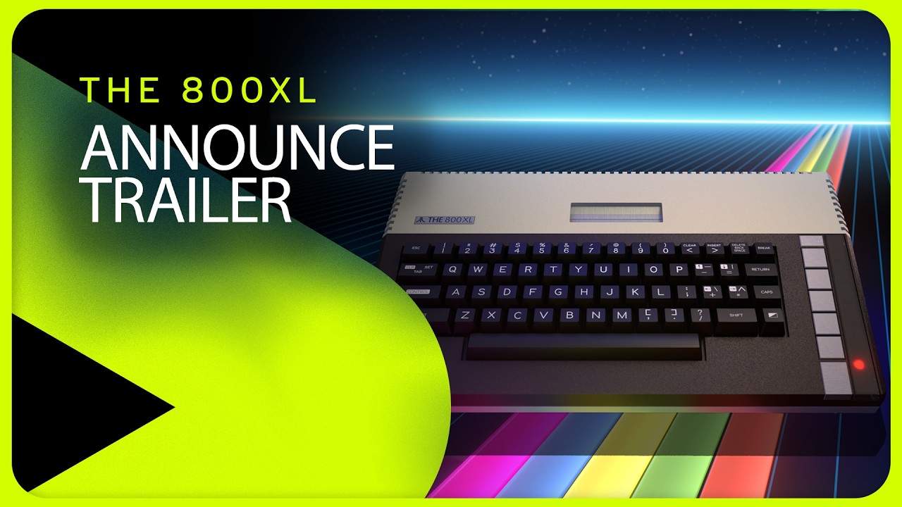 THE 800XL announce trailer key art showing the recreated Atari 8-bit computer