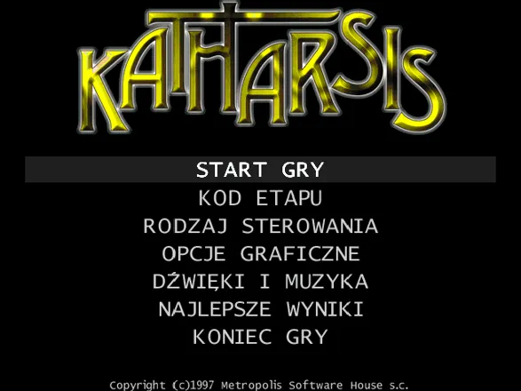 Katharsis title screen showing Polish-language menu options