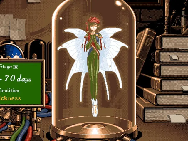 The homunculus growing inside a glass flask in Mercurius Pretty: End of the Century's raising screen