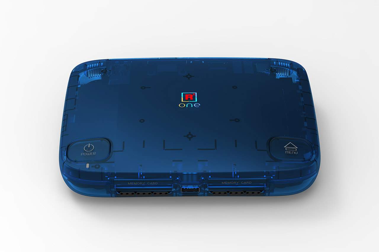 Taki Udon's SuperStation One, an FPGA PlayStation console, sitting on a desk