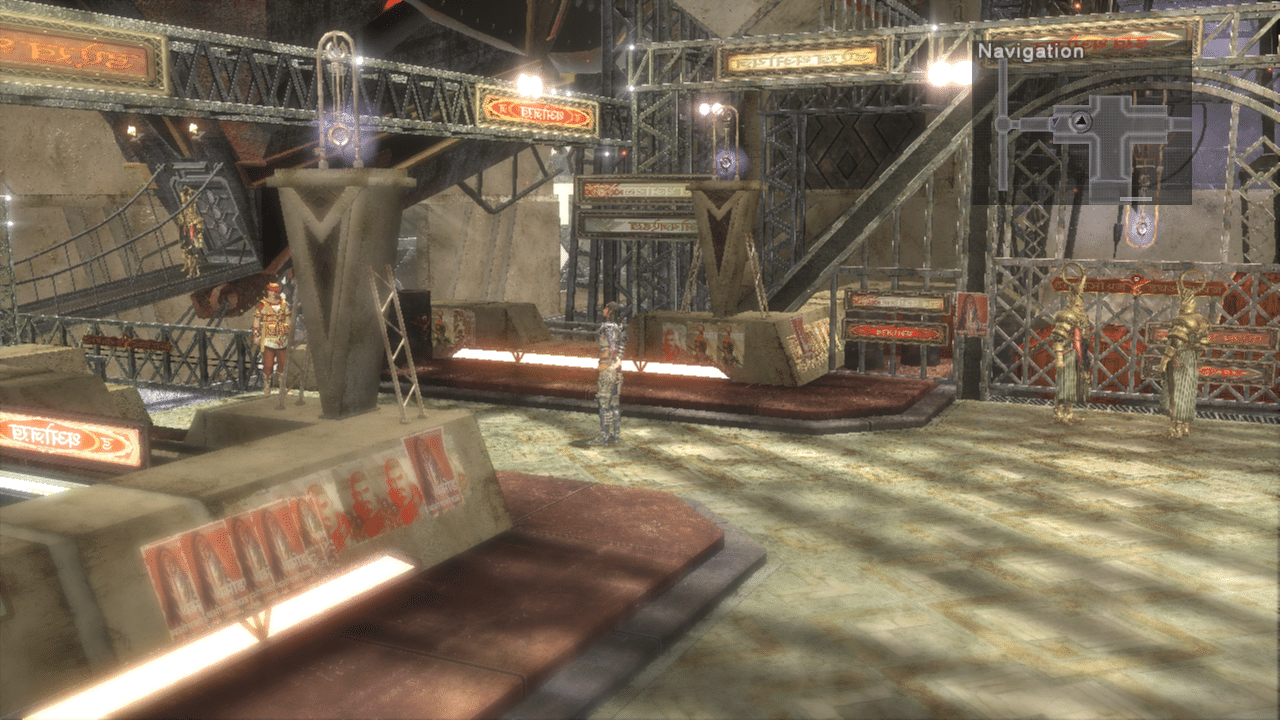 Exploring an industrial city in Lost Odyssey running natively on PC through the fan recompilation