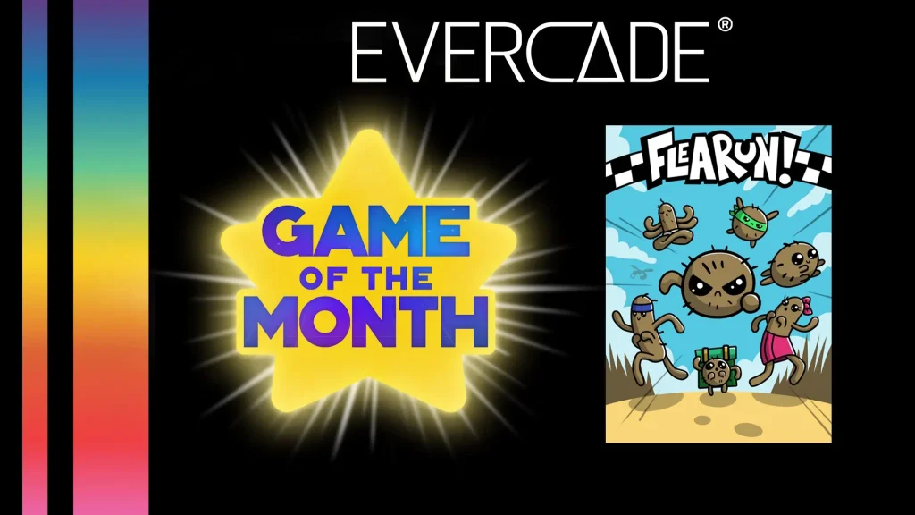 FleaRun! key art for Evercade's October 2026 Game of the Month announcement