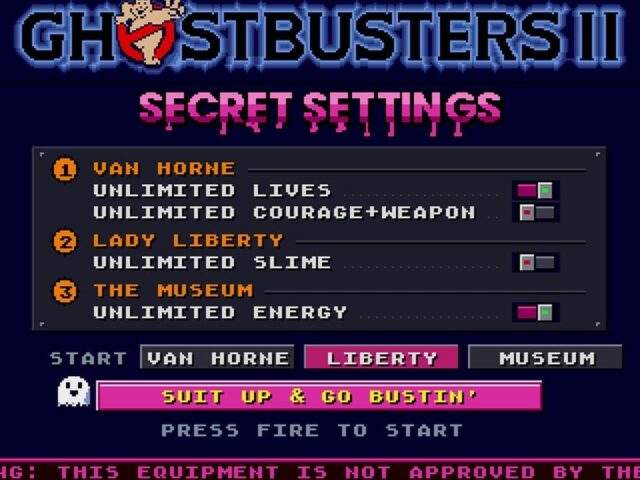 Ghostbusters II Amiga mod gameplay showing the screen-accurate changes