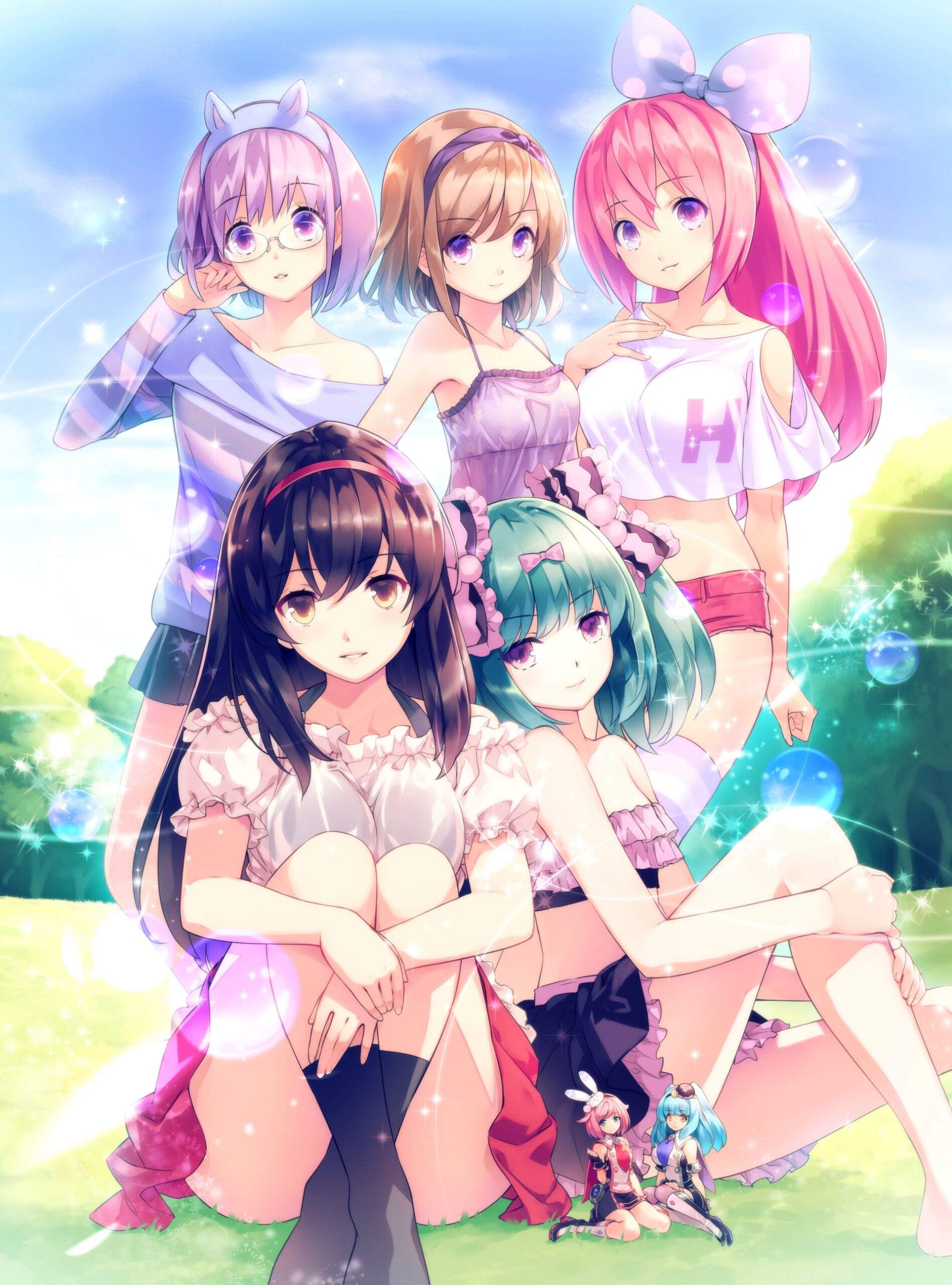 Official key art for Gun Gun Pixies showing the two tiny alien heroines