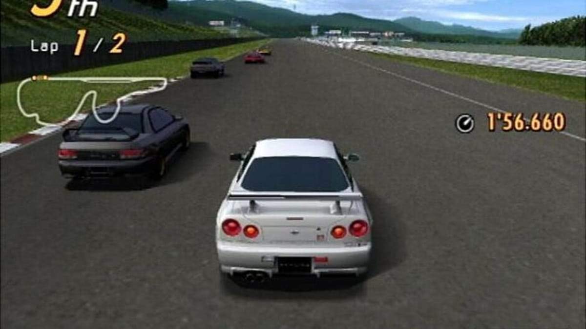 Gran Turismo 4 running in PCSX2 with the OpenPS2BIOS replacement BIOS