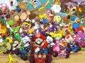 Official key art for the Super Mario Kart DX fan expansion showing Mario racing alongside the new character roster
