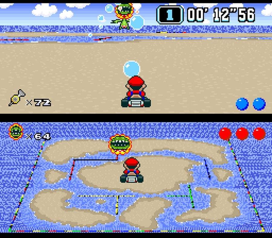 Super Mario Kart Deluxe mission select screen showing a Petey Piranha boss mission
