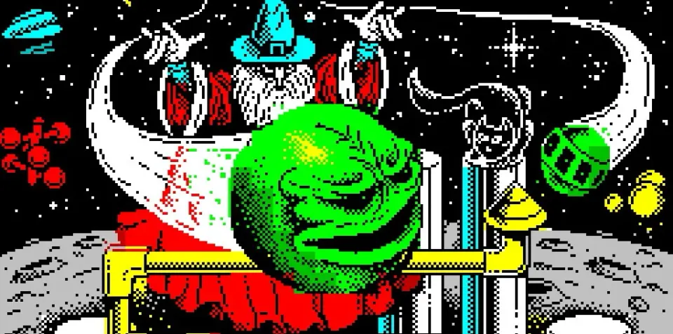 Wizball: Enhanced Edition title art on the ZX Spectrum 128K